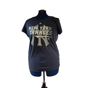 Majestic New York Yankees Men's XL Navy Blue Short Sleeve Graphic Tee Brand New